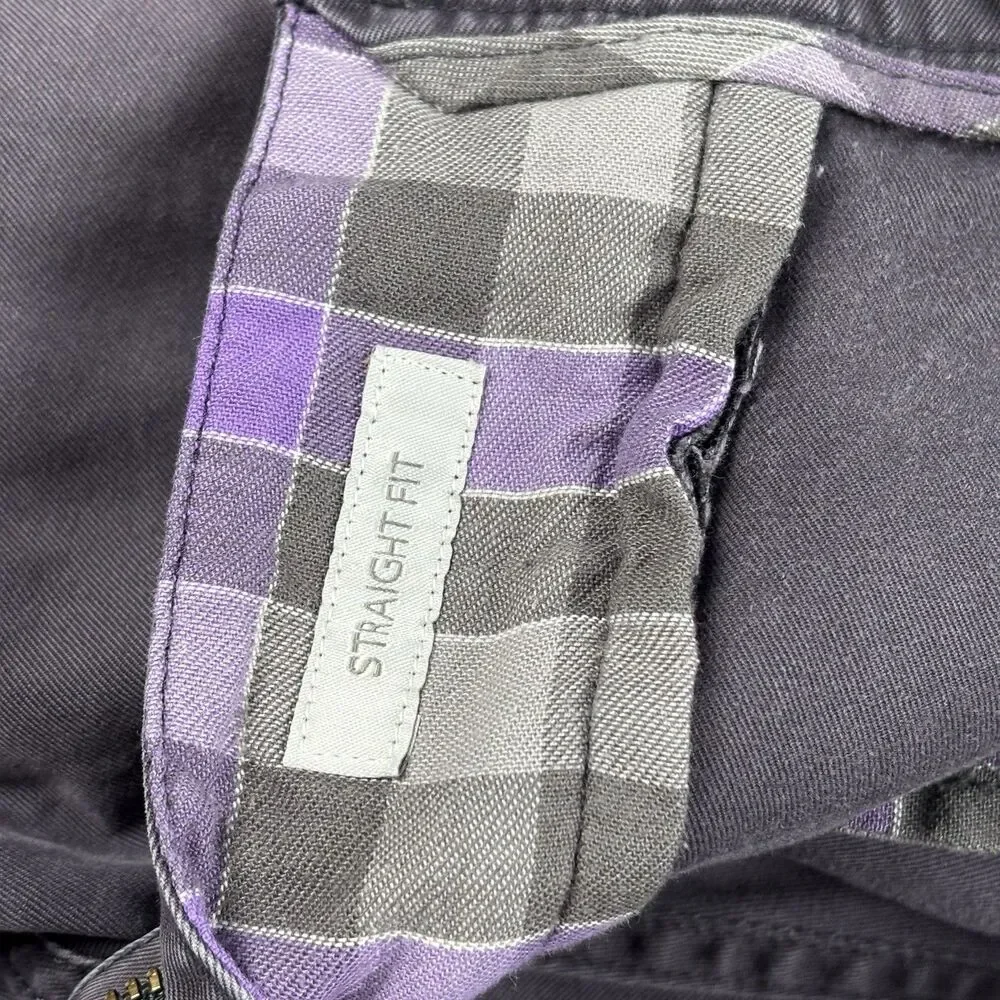 Bonobos Washed Chinos Pants Men 32x30 Gray Straight Fit Casual Flat Front Preppy